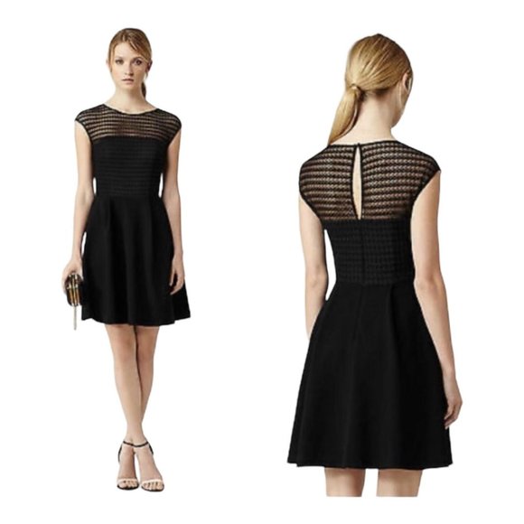 Reiss Size 6 Maya Black Lace Sleeveless Cocktail Dress - Picture 1 of 6